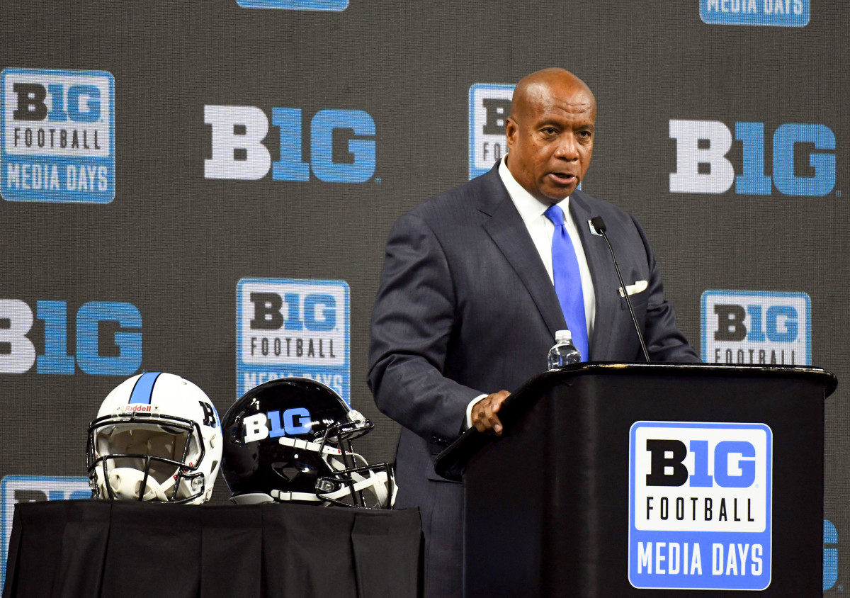 Big Ten commish Kevin Warren speaks at the league’s media days.
